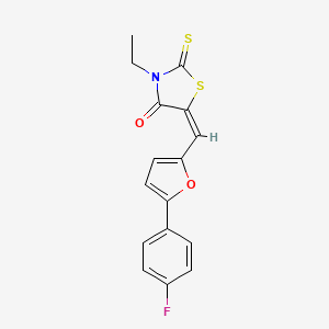 molecular formula C16H12FNO2S2 B4975034 3-ethyl-5-{[5-(4-fluorophenyl)-2-furyl]methylene}-2-thioxo-1,3-thiazolidin-4-one 