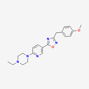 molecular formula C21H25N5O2 B4975052 1-ethyl-4-{5-[3-(4-methoxybenzyl)-1,2,4-oxadiazol-5-yl]-2-pyridinyl}piperazine 