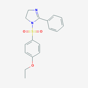 molecular formula C17H18N2O3S B497507 1-[(4-ethoxyphenyl)sulfonyl]-2-phenyl-4,5-dihydro-1H-imidazole CAS No. 708242-51-7