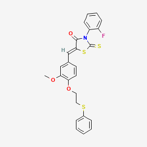 3-(2-fluorophenyl)-5-{3-methoxy-4-[2-(phenylthio)ethoxy]benzylidene}-2-thioxo-1,3-thiazolidin-4-one