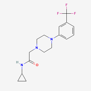 molecular formula C16H20F3N3O B4975083 N-cyclopropyl-2-{4-[3-(trifluoromethyl)phenyl]-1-piperazinyl}acetamide 