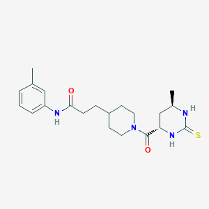 molecular formula C21H30N4O2S B4975099 N-(3-methylphenyl)-3-(1-{[(4S*,6R*)-6-methyl-2-thioxohexahydro-4-pyrimidinyl]carbonyl}-4-piperidinyl)propanamide 