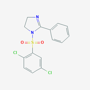 molecular formula C15H12Cl2N2O2S B497510 1-[(2,5-dichlorophenyl)sulfonyl]-2-phenyl-4,5-dihydro-1H-imidazole CAS No. 893668-23-0