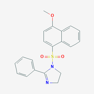 molecular formula C20H18N2O3S B497511 1-(4-Methoxynaphthalen-1-yl)sulfonyl-2-phenyl-4,5-dihydroimidazole CAS No. 692763-12-5