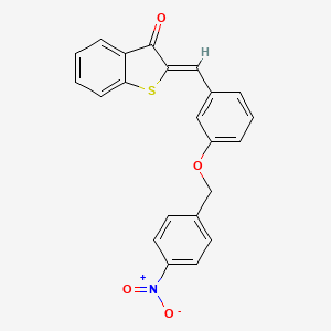 molecular formula C22H15NO4S B4975113 2-{3-[(4-nitrobenzyl)oxy]benzylidene}-1-benzothiophen-3(2H)-one 