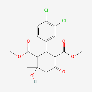 molecular formula C17H18Cl2O6 B4975116 dimethyl 2-(3,4-dichlorophenyl)-4-hydroxy-4-methyl-6-oxo-1,3-cyclohexanedicarboxylate 