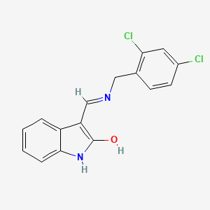 molecular formula C16H12Cl2N2O B4975119 3-{[(2,4-dichlorobenzyl)amino]methylene}-1,3-dihydro-2H-indol-2-one 