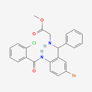 molecular formula C23H20BrClN2O3 B4975122 methyl N-[{5-bromo-2-[(2-chlorobenzoyl)amino]phenyl}(phenyl)methyl]glycinate CAS No. 119935-36-3