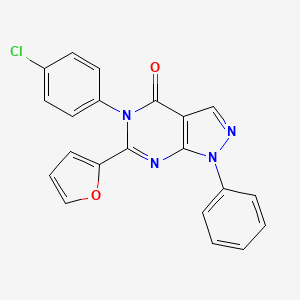 molecular formula C21H13ClN4O2 B4975138 5-(4-chlorophenyl)-6-(2-furyl)-1-phenyl-1,5-dihydro-4H-pyrazolo[3,4-d]pyrimidin-4-one 
