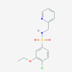 molecular formula C14H15ClN2O3S B497514 4-chloro-3-ethoxy-N-(pyridin-2-ylmethyl)benzenesulfonamide CAS No. 701276-46-2