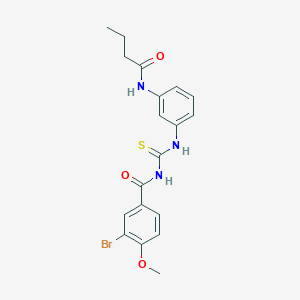 molecular formula C19H20BrN3O3S B4975157 3-bromo-N-({[3-(butyrylamino)phenyl]amino}carbonothioyl)-4-methoxybenzamide 