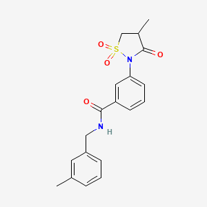 molecular formula C19H20N2O4S B4975171 N-(3-methylbenzyl)-3-(4-methyl-1,1-dioxido-3-oxo-2-isothiazolidinyl)benzamide 