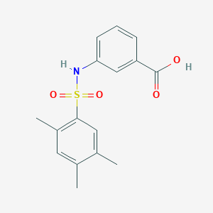molecular formula C16H17NO4S B497518 3-{[(2,4,5-Trimethylphenyl)sulfonyl]amino}benzoic acid CAS No. 881824-19-7