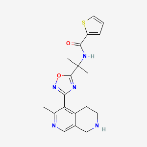 molecular formula C19H21N5O2S B4975208 N-{1-methyl-1-[3-(3-methyl-5,6,7,8-tetrahydro-2,7-naphthyridin-4-yl)-1,2,4-oxadiazol-5-yl]ethyl}-2-thiophenecarboxamide trifluoroacetate 
