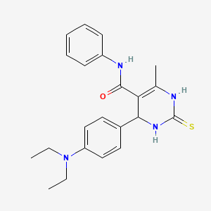 4-[4-(diethylamino)phenyl]-6-methyl-N-phenyl-2-thioxo-1,2,3,4-tetrahydro-5-pyrimidinecarboxamide