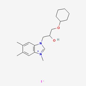 3-[3-(cyclohexyloxy)-2-hydroxypropyl]-1,5,6-trimethyl-1H-benzimidazol-3-ium iodide