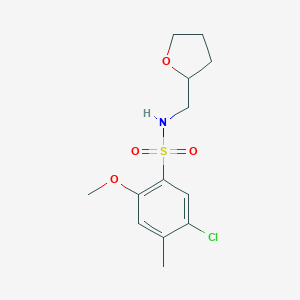 molecular formula C13H18ClNO4S B497530 5-chloro-2-methoxy-4-methyl-N-(tetrahydro-2-furanylmethyl)benzenesulfonamide CAS No. 713505-17-0