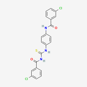 molecular formula C21H15Cl2N3O2S B4975305 3-chloro-N-[4-({[(3-chlorobenzoyl)amino]carbonothioyl}amino)phenyl]benzamide 