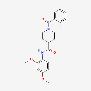 molecular formula C22H26N2O4 B4975306 N-(2,4-dimethoxyphenyl)-1-(2-methylbenzoyl)-4-piperidinecarboxamide 