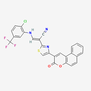 3-{[2-chloro-5-(trifluoromethyl)phenyl]amino}-2-[4-(3-oxo-3H-benzo[f]chromen-2-yl)-1,3-thiazol-2-yl]acrylonitrile
