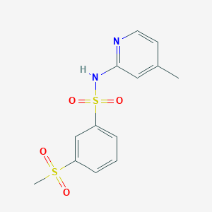 molecular formula C13H14N2O4S2 B4975325 N-(4-methylpyridin-2-yl)-3-(methylsulfonyl)benzenesulfonamide 