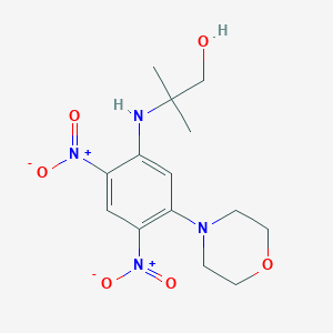molecular formula C14H20N4O6 B4975338 2-methyl-2-{[5-(4-morpholinyl)-2,4-dinitrophenyl]amino}-1-propanol 