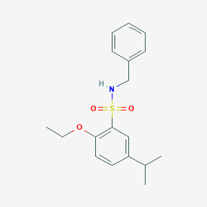 molecular formula C18H23NO3S B497535 N-苄基-2-乙氧基-5-异丙基苯磺酰胺 CAS No. 832685-16-2