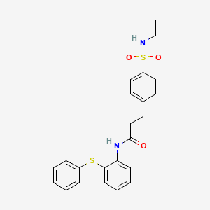 molecular formula C23H24N2O3S2 B4975393 3-{4-[(ethylamino)sulfonyl]phenyl}-N-[2-(phenylthio)phenyl]propanamide 