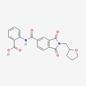 molecular formula C21H18N2O6 B4975400 2-({[1,3-dioxo-2-(tetrahydro-2-furanylmethyl)-2,3-dihydro-1H-isoindol-5-yl]carbonyl}amino)benzoic acid 