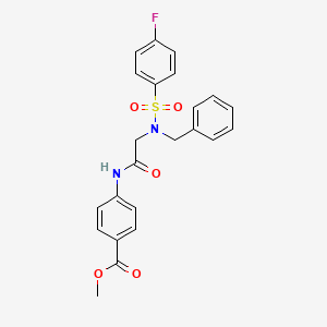 molecular formula C23H21FN2O5S B4975404 methyl 4-({N-benzyl-N-[(4-fluorophenyl)sulfonyl]glycyl}amino)benzoate 