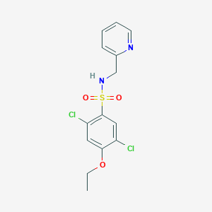 molecular formula C14H14Cl2N2O3S B497542 2,5-dichloro-4-ethoxy-N-(2-pyridinylmethyl)benzenesulfonamide CAS No. 801224-82-8