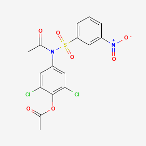 molecular formula C16H12Cl2N2O7S B4975423 4-{acetyl[(3-nitrophenyl)sulfonyl]amino}-2,6-dichlorophenyl acetate 