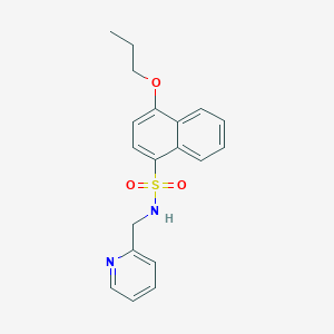 molecular formula C19H20N2O3S B497543 4-propoxy-N-(2-pyridinylmethyl)-1-naphthalenesulfonamide CAS No. 902248-91-3