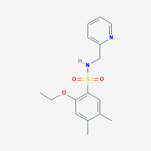 molecular formula C16H20N2O3S B497544 2-ethoxy-4,5-dimethyl-N-(2-pyridinylmethyl)benzenesulfonamide CAS No. 902248-95-7