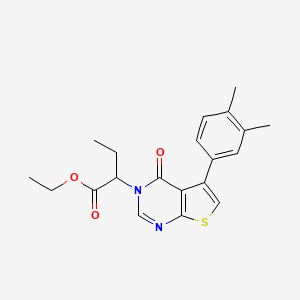 molecular formula C20H22N2O3S B4975444 ethyl 2-[5-(3,4-dimethylphenyl)-4-oxothieno[2,3-d]pyrimidin-3(4H)-yl]butanoate 