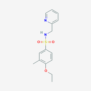 molecular formula C15H18N2O3S B497545 4-ethoxy-3-methyl-N-(pyridin-2-ylmethyl)benzenesulfonamide CAS No. 801224-83-9