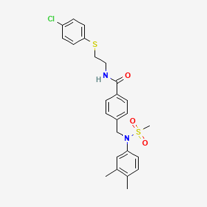molecular formula C25H27ClN2O3S2 B4975471 N-{2-[(4-chlorophenyl)thio]ethyl}-4-{[(3,4-dimethylphenyl)(methylsulfonyl)amino]methyl}benzamide 