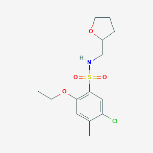 molecular formula C14H20ClNO4S B497548 5-chloro-2-ethoxy-4-methyl-N-(tetrahydro-2-furanylmethyl)benzenesulfonamide CAS No. 833428-49-2