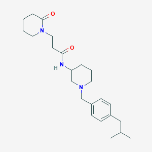 molecular formula C24H37N3O2 B4975485 N-[1-(4-isobutylbenzyl)-3-piperidinyl]-3-(2-oxo-1-piperidinyl)propanamide 