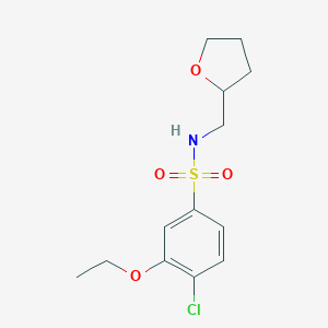 molecular formula C13H18ClNO4S B497549 4-chloro-3-ethoxy-N-(oxolan-2-ylmethyl)benzenesulfonamide CAS No. 868143-10-6