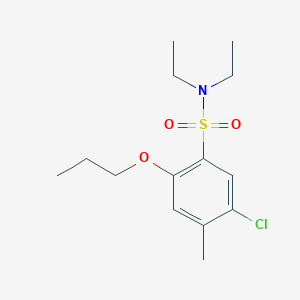 molecular formula C14H22ClNO3S B497553 5-chloro-N,N-diethyl-4-methyl-2-propoxybenzenesulfonamide CAS No. 723745-41-3