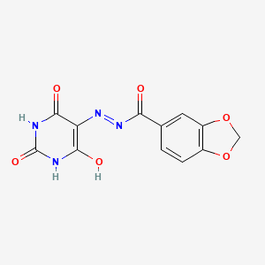 N'-(2,4,6-trioxotetrahydro-5(2H)-pyrimidinylidene)-1,3-benzodioxole-5-carbohydrazide