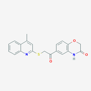 molecular formula C20H16N2O3S B4975563 6-{[(4-methyl-2-quinolinyl)thio]acetyl}-2H-1,4-benzoxazin-3(4H)-one 