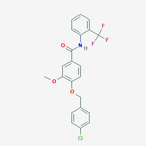 4-[(4-chlorobenzyl)oxy]-3-methoxy-N-[2-(trifluoromethyl)phenyl]benzamide