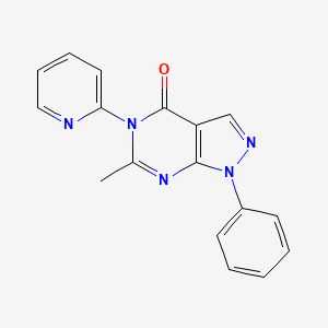 molecular formula C17H13N5O B4975597 6-methyl-1-phenyl-5-(2-pyridinyl)-1,5-dihydro-4H-pyrazolo[3,4-d]pyrimidin-4-one 