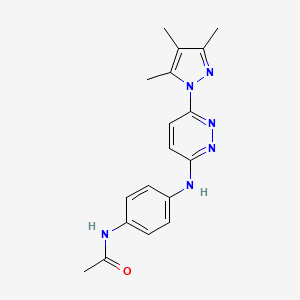 molecular formula C18H20N6O B4975607 N-(4-{[6-(3,4,5-trimethyl-1H-pyrazol-1-yl)-3-pyridazinyl]amino}phenyl)acetamide 