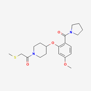 4-[5-methoxy-2-(1-pyrrolidinylcarbonyl)phenoxy]-1-[(methylthio)acetyl]piperidine