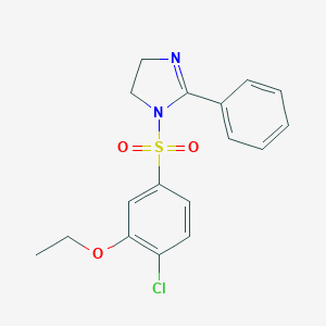 molecular formula C17H17ClN2O3S B497565 1-((4-chloro-3-ethoxyphenyl)sulfonyl)-2-phenyl-4,5-dihydro-1H-imidazole CAS No. 713500-85-7