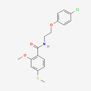 N-[2-(4-chlorophenoxy)ethyl]-2-methoxy-4-(methylsulfanyl)benzamide