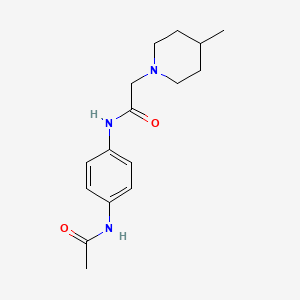 N-[4-(acetylamino)phenyl]-2-(4-methyl-1-piperidinyl)acetamide